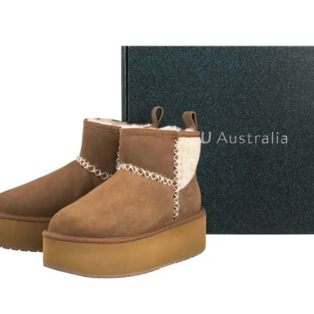 EMU Australia - Stinger Knit Flatform Womens Boot/SIZE 11/CHESTNUT